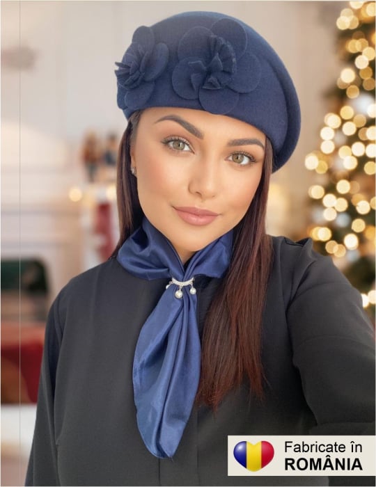 Palarie dama toca REGINA LUX -palarie bleumarin, reglabila [1]