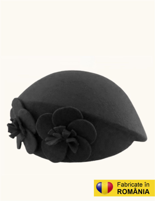 Palarie dama toca REGINA LUX -palarie neagra, reglabila [3]