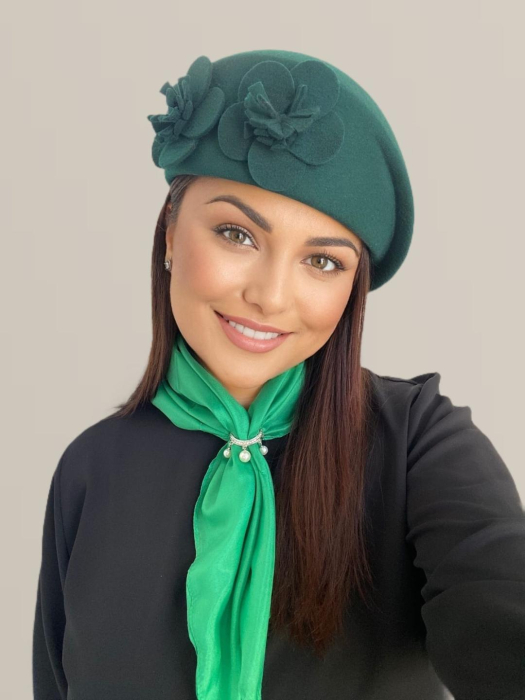 Palarie dama toca REGINA LUX -palarie verde, reglabila [2]