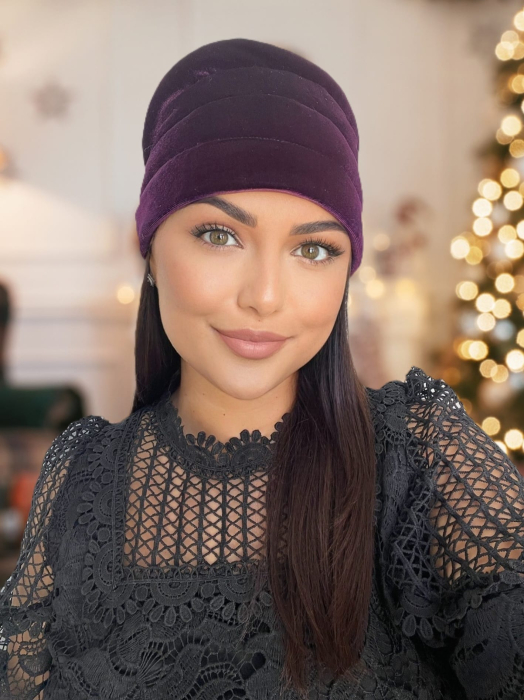 Turban elegant din catifea lux VENUS (VIOLET) - marime universala [2]