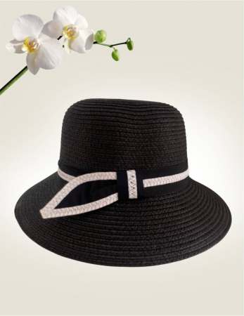 Palarii dama boruri medii OLIMPIA LUX (NEGRU+CREM), reglabila [2]