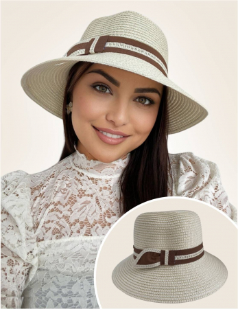 Palarii dama boruri medii OLIMPIA LUX (NEGRU+CREM), reglabila [3]