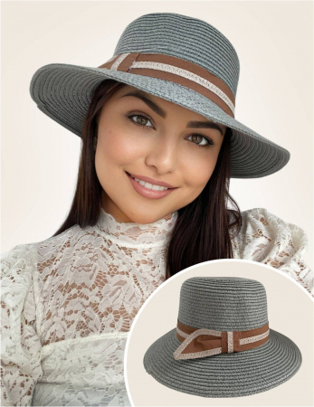 Palarii dama boruri medii OLIMPIA LUX (NEGRU+GRI), reglabila [3]