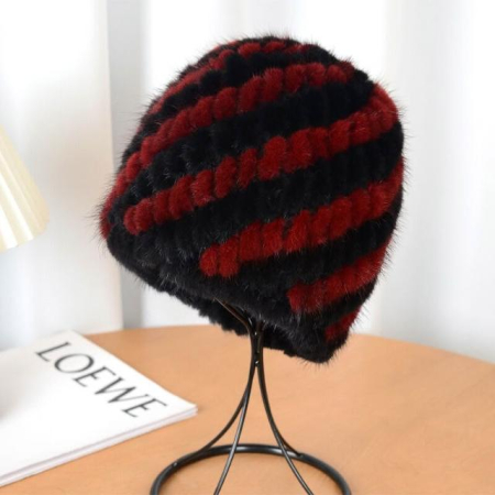 Caciula din blana de NURCA - Princess Lux (NEGRU+GRENA) - marime universala [3]