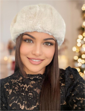 Caciula eleganta de blana JULIETTE (CREM) - marime universala, reglabila [2]