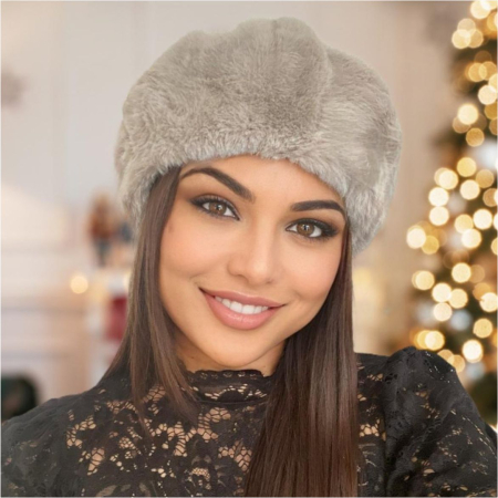 Caciula eleganta de blana JULIETTE (GRI) - marime universala, reglabila [2]