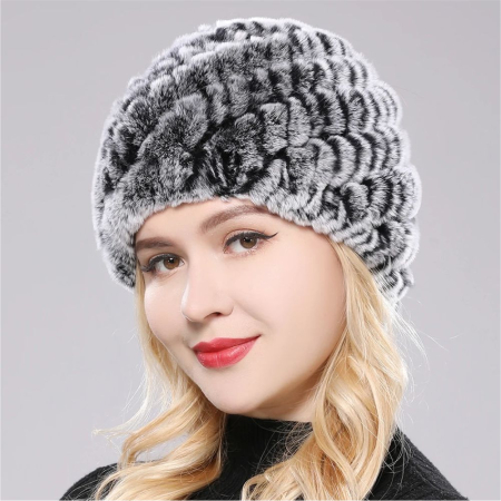 OFERTA ZILEI! Caciuli blana la doar 119 lei + transport GRATIS - Caciula eleganta din blana DONA Chic (GRI) - marime universala