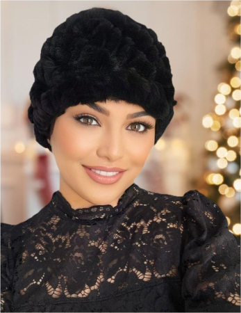 Caciula eleganta din blana ELISE (NEGRU) - marime universala [2]