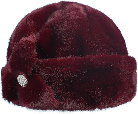 Caciula eleganta din blana LADY LUX (GRENA) - marime UNICA, REGLABILA [2]