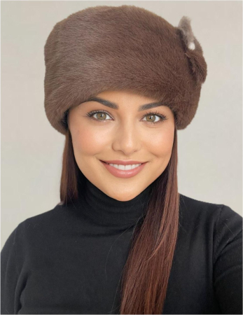 Caciula eleganta din blana LADY LUX (MARO) - marime UNICA, REGLABILA [2]