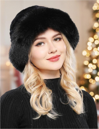 CACIULI DAMA - Caciula eleganta din blana MISS SUPERB (NEGRU) - marime universala