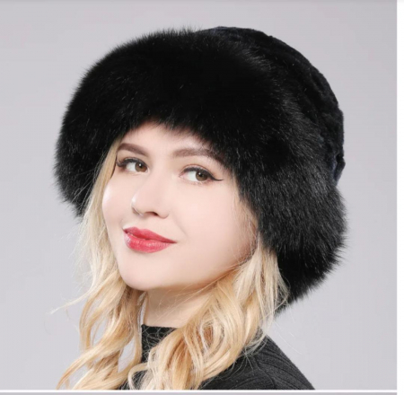 Caciula eleganta din blana MISS SUPERB (NEGRU) - marime universala [3]