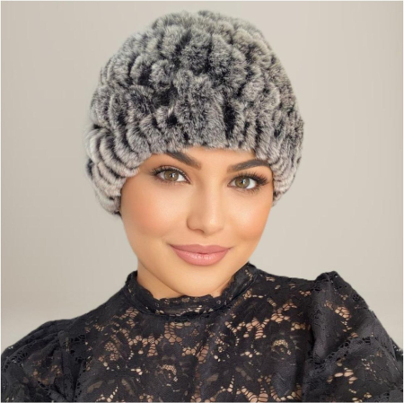 Caciula eleganta din blana DONA (GRI) - marime universala [5]