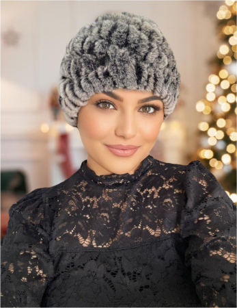 CACIULI ELEGANTE - Caciula eleganta din blana DONA (GRI) - marime universala