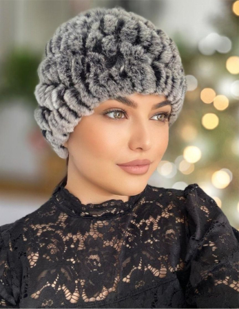 Caciula eleganta din blana DONA (GRI) - marime universala [4]