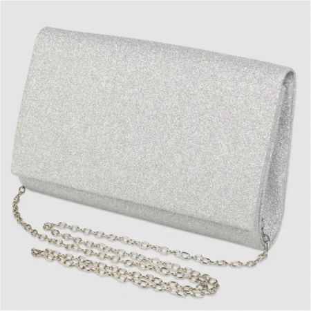 Geanta de ocazie tip plic sidefat drept TANGO CHIC (ARGINTIE) [2]