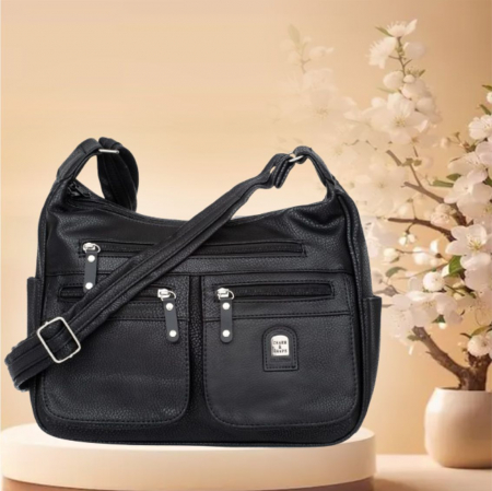 GENTI DAMA - Geanta eleganta de dama Charm C02 (NEGRU) - marime medie