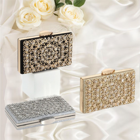 Geanta lux de ocazie clutch LADY GLAM (ARGINTIE) [2]