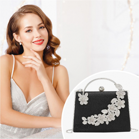 Geanta lux de ocazie clutch LADY ROSE (NEAGRA) [1]