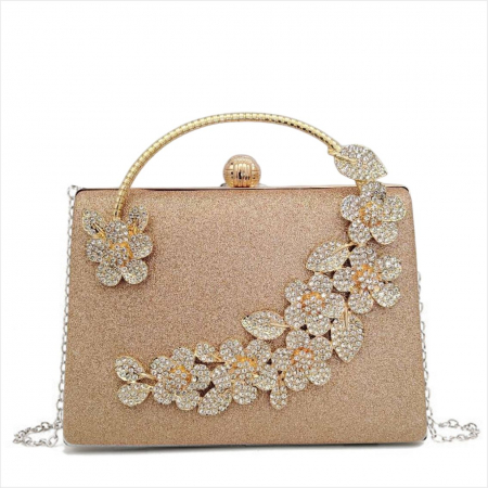 Geanta lux de ocazie clutch LADY ROSE (NEAGRU/ARGINTIU/AURIU) [2]