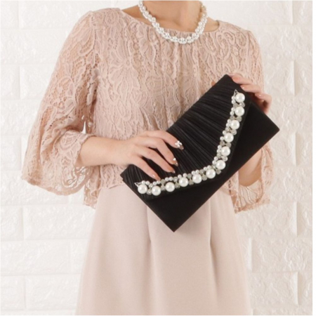 Geanta lux tip plic satinat cu perle si strasuri Lady Chic (4 CULORI) [2]