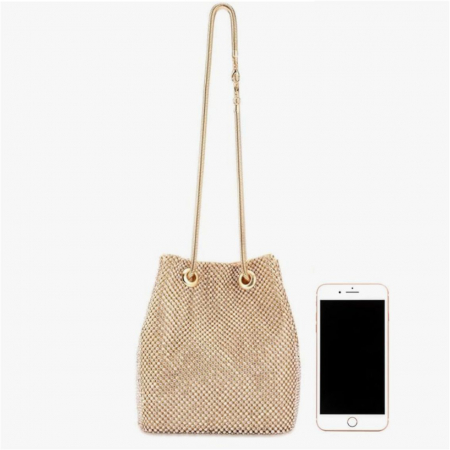 Geanta lux de ocazie tip saculet cu cristale BOEMA LUX (AURIE) [4]