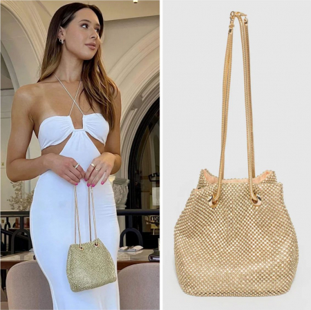 Geanta lux de ocazie tip saculet cu cristale BOEMA LUX (AURIE) [1]