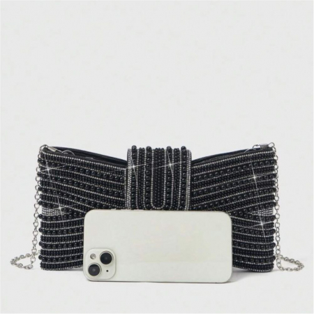 Geanta lux in forma de funda cu margele Glamour Lux (NEGRU) [3]