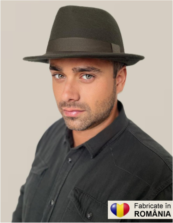 PALARII BARBATI LUX - Palarie barbati din fetru lux Mister Fedora Lux (KAKI)