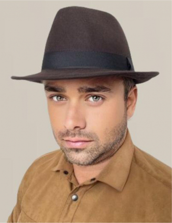 Palarie barbati din fetru lux Mister Fedora Lux (MARO) [1]