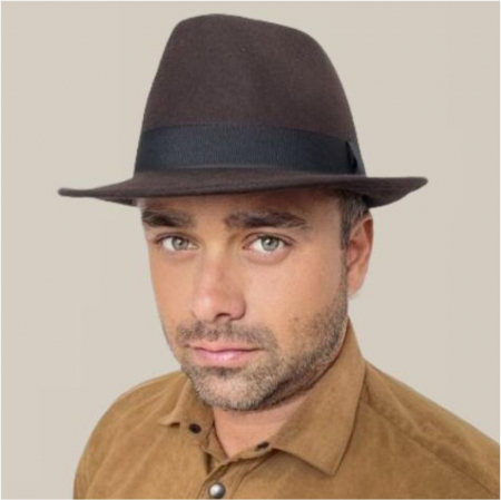 PALARII BARBATI LUX - Palarie barbati din fetru lux Mister Fedora Lux (MARO)