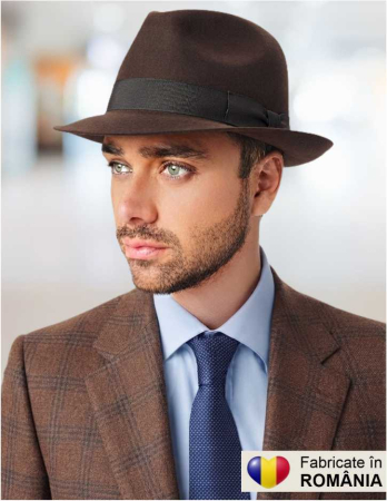 PALARII BARBATI LUX - Palarie barbati din fetru lux Mister Fedora Lux (MARO)