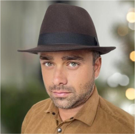Palarie barbati din fetru lux Mister Fedora Lux (MARO) [8]