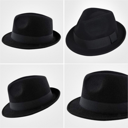 Palarie barbati din fetru lux Mister Fedora Lux (NEGRU) [6]