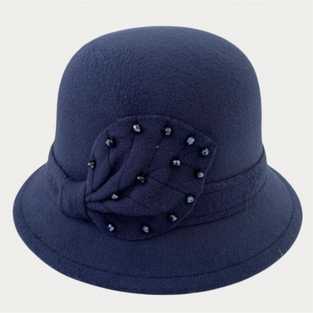 Palarie dama cu boruri delicate MISS COCHETTE (BLEUMARIN) - marime unica, reglabila [3]