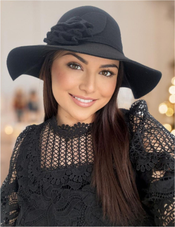 Palarie dama cu boruri elegante SABRINA CHIC (NEGRU) - marime unica, reglabila [1]