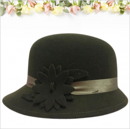 Palarie din fetru lux cu boruri delicate BARONESS LUX (KAKI) - marime unica, reglabila [2]