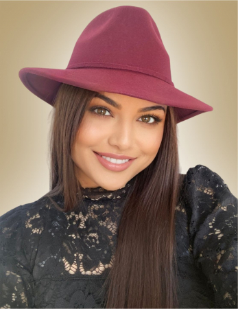 Palarie dama din fetru lux MISS ITALY (GRENA) - marime unica, reglabila [1]