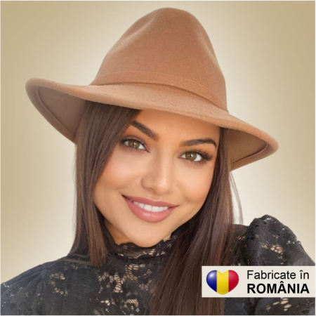 Palarie dama din fetru lux MISS ITALY (MARO deschis) - marime unica, reglabila [2]