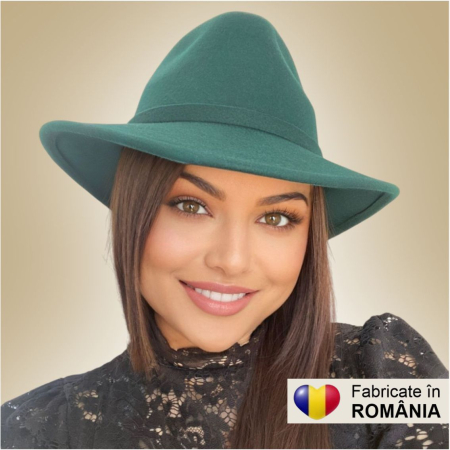 Palarie dama din fetru lux MISS ITALY (VERDE) - marime unica, reglabila [2]