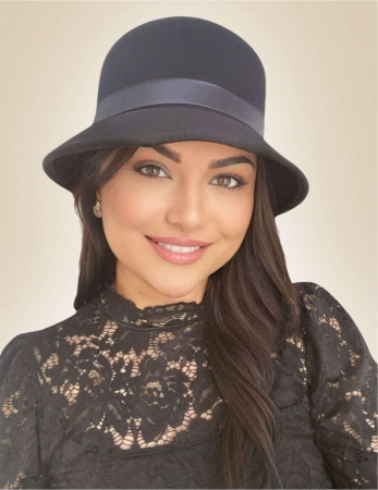 Palarie dama din fetru lux PARIS LUX (BLEUMARIN) - marime unica, reglabila [1]