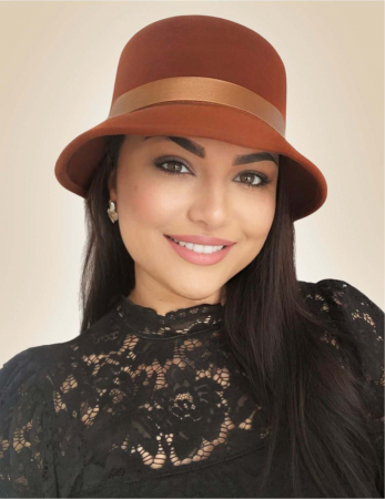 Palarie dama din fetru lux PARIS LUX (CARAMIZIU) - marime unica, reglabila [1]