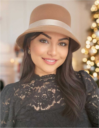 PALARII dama: PARIS LUX - Palarie dama din fetru lux PARIS LUX (MARO cappuccino) - marime unica, reglabila