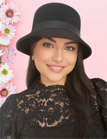 Palarie dama din fetru lux PARIS LUX (NEGRU) - marime unica, reglabila [1]