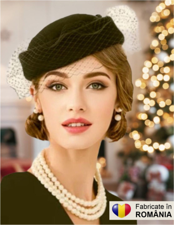 PALARII dama KAKI - Palarie dama toca MISS PARIS -palarie maro, reglabila