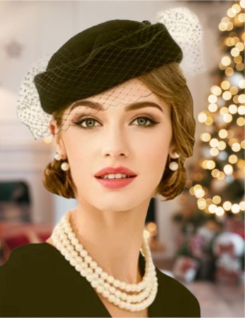 Palarie dama toca MISS PARIS -palarie maro, reglabila [4]