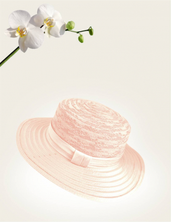 Palarie dama organza  SOFIA CHIC roze, reglabila [3]