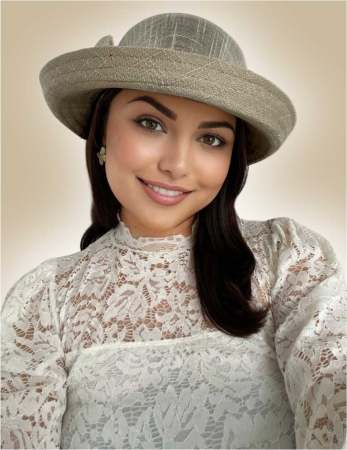 Palarie dama cu boruri rotunde MICHELLE maro, reglabila [1]