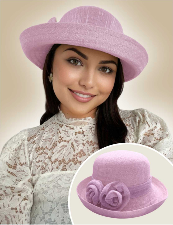 NOUTATI - PALARII SOARE - Palarie dama cu boruri rotunde MICHELLE mov, reglabila