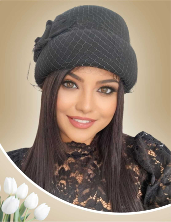 PALARII FEMEI - Palarie dama tip toca cu voaleta MAGIC LUX (7 culori ) - marime unica, reglabila